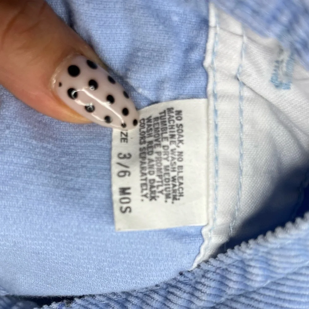 Rare vintage OshKosh B'gosh Light Blue Kids Footie with Fun bear Print size 3-6M